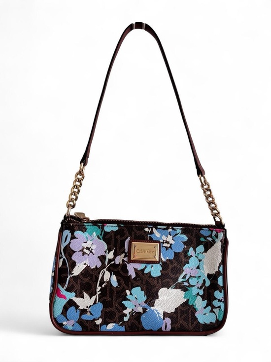 Coach Handbags - Floral Shoulder Bag Colorful Brown Calvin Klein Gold Hardware Purse